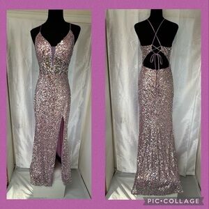 CITY TRIANGLES Lavender Sequin Floor Length Dress PROM QUINCEANERA FORMAL Sz 11
